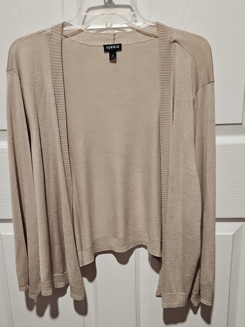 torrid Beige Open-Front Lightweight Cardigan